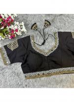 Pure Silk Black Party Wear Hand Work Readymade Blouse